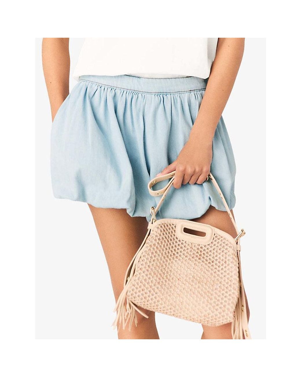 Maje Natural Miss M Mini Net Shoulder Bag