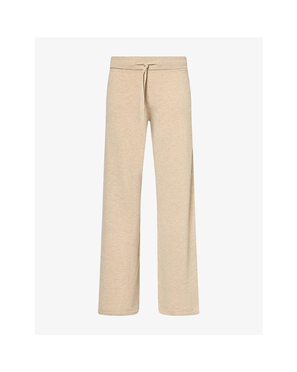ADANOLA Natural Straight-Leg Knitted Trousers