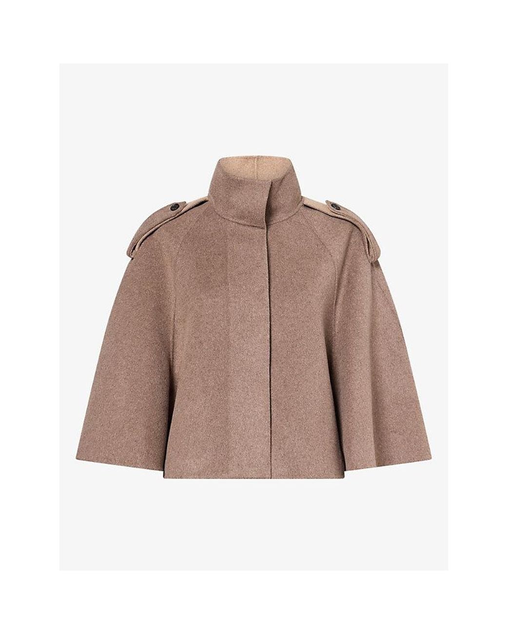 Jonathan Simkhai Brown Yara Cropped Wool-Blend Jacket
