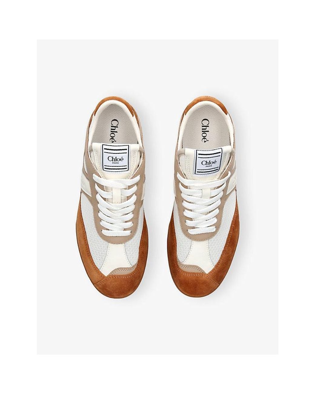 Chloé White Kick Suede Trainers