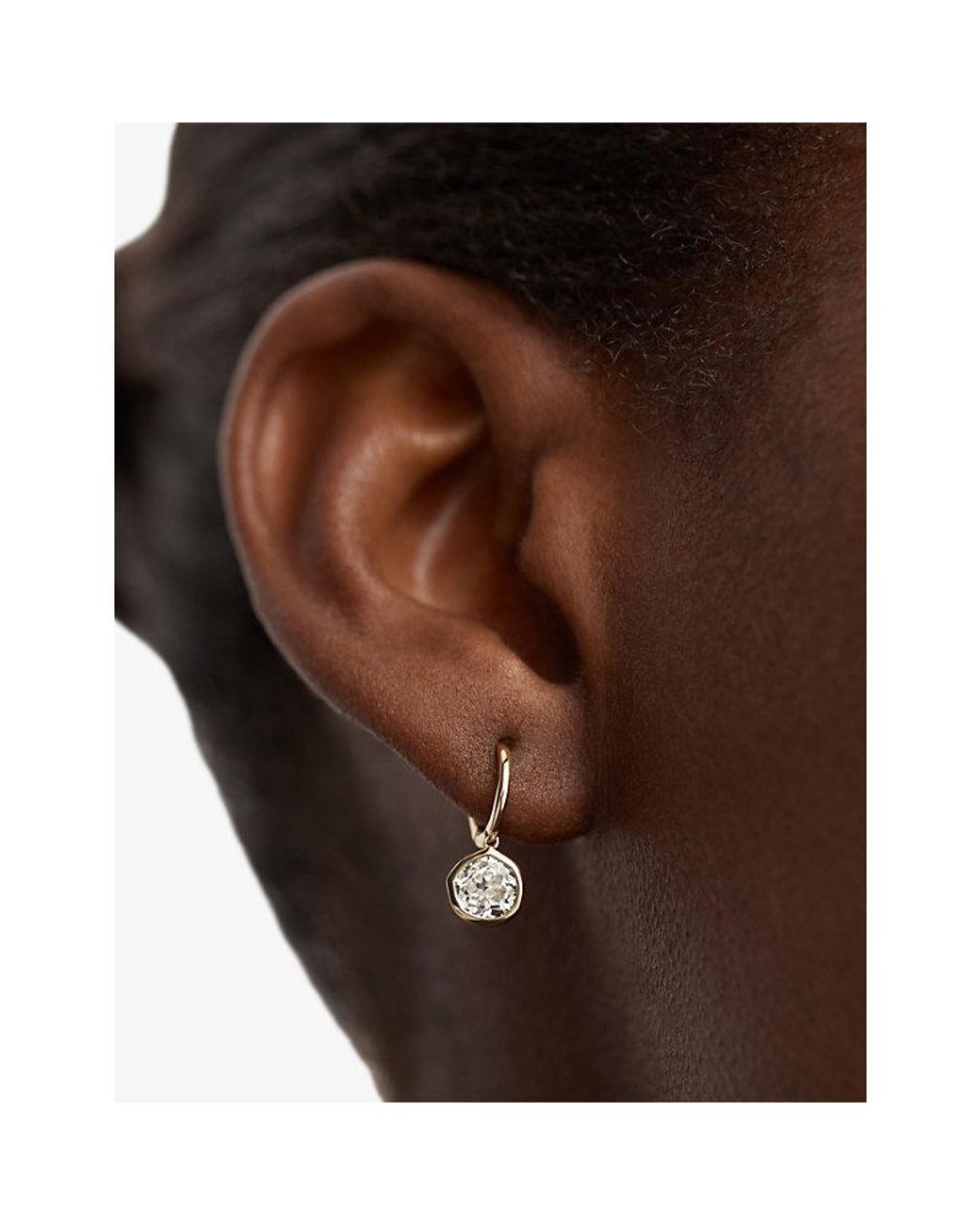 Monica Vinader Metallic Mv Siren Solitaire 1Ct Lab-Grown Diamond 14Ct Hoop Earrings