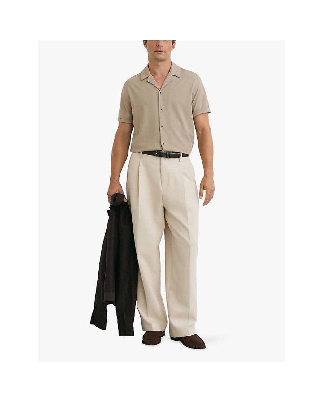 Reiss Natural River Stretch-Textured Cuban Woven Shirt for men