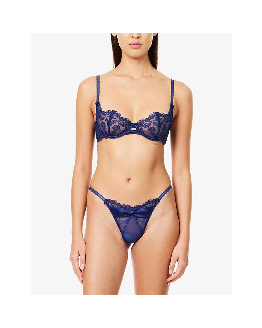 Lounge Underwear Blue Attract Balcony Lace Bra