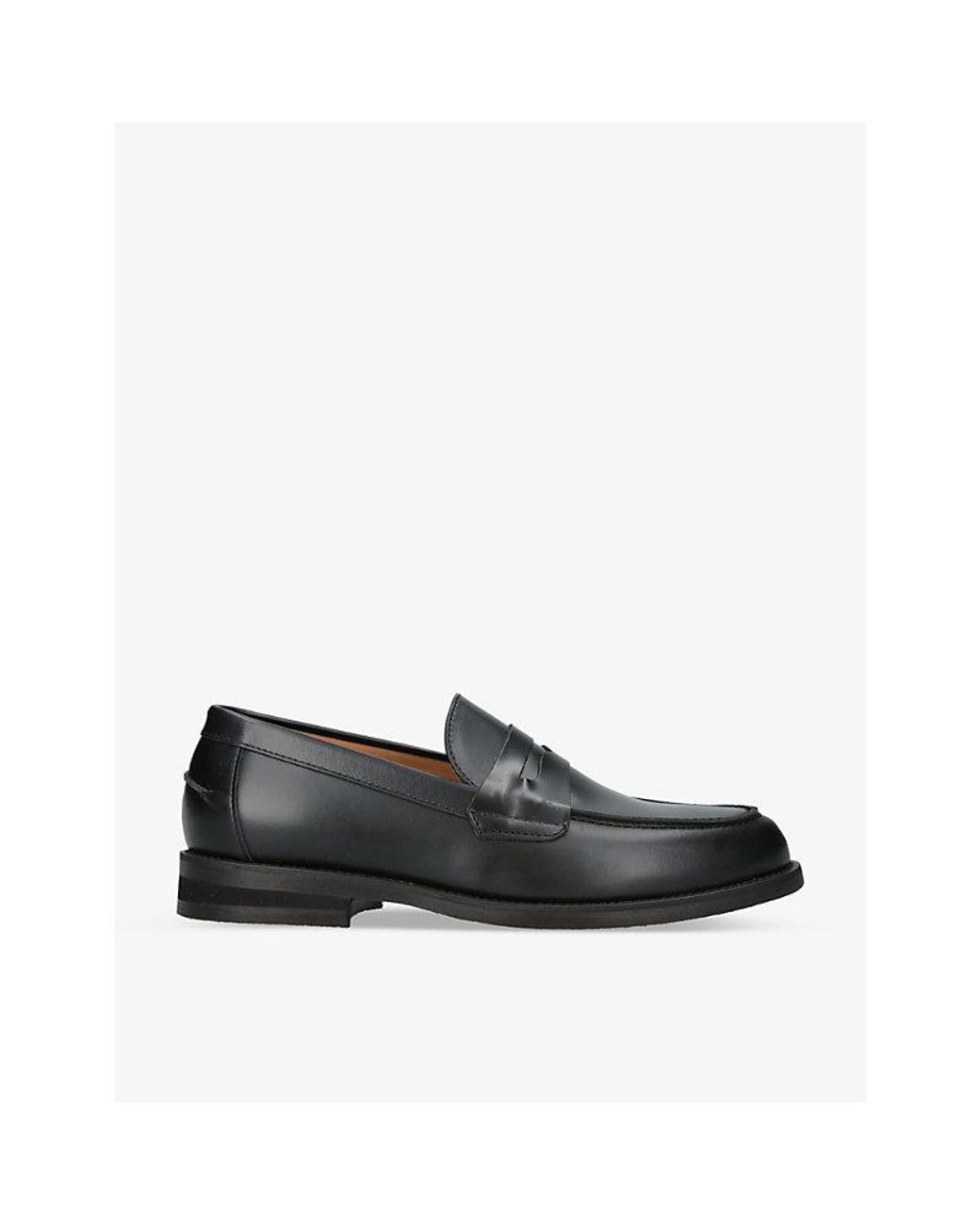 Duke & Dexter Black Wilde Leather Penny Loafers for men