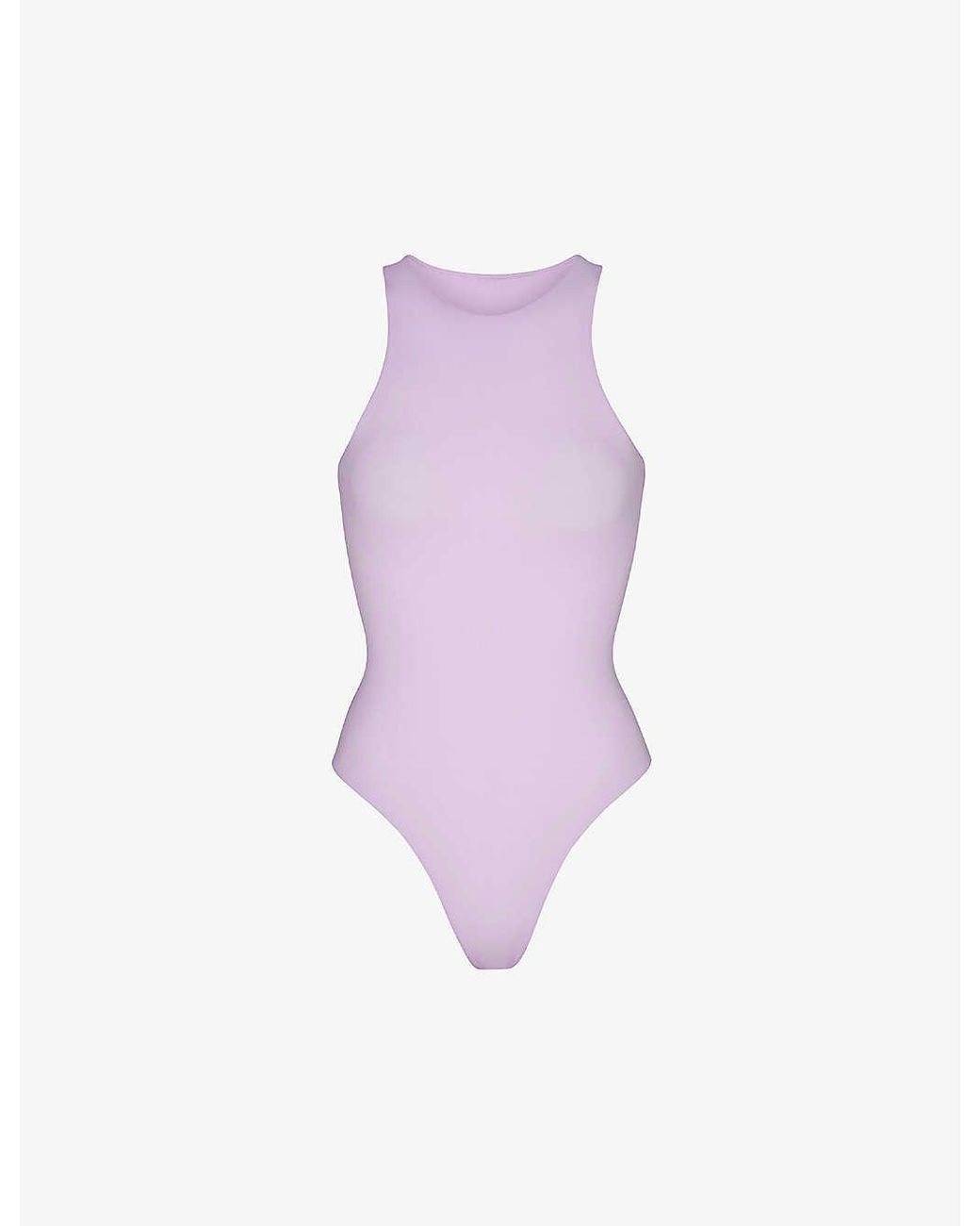 Skims Fits Everybody High-neck Stretch-woven Bodysuit in Purple | Lyst