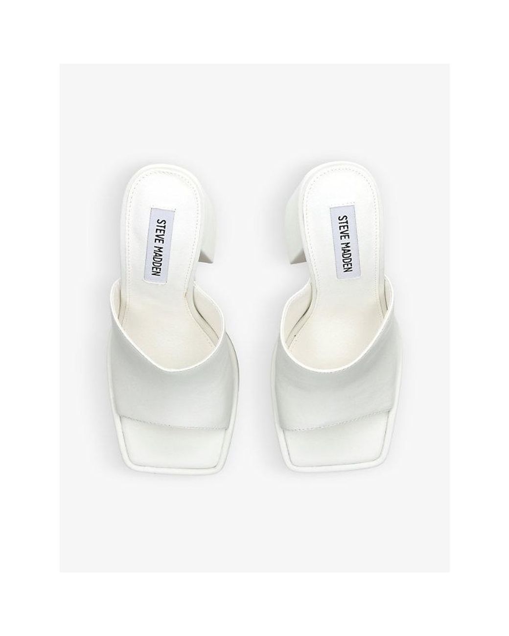 Steve Madden Trixie Leather Platform Sandals in White | Lyst