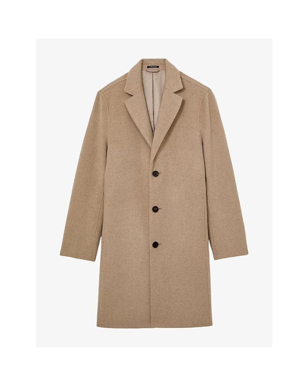 Reiss Natural Knight Single-Breasted Wool-Blend Coat for men