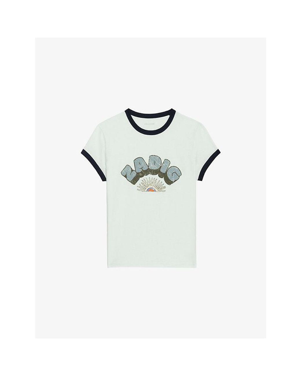 Zadig & Voltaire Multicolor Branded-Print Short-Sleeved Cotton-Jersey T-Shirt