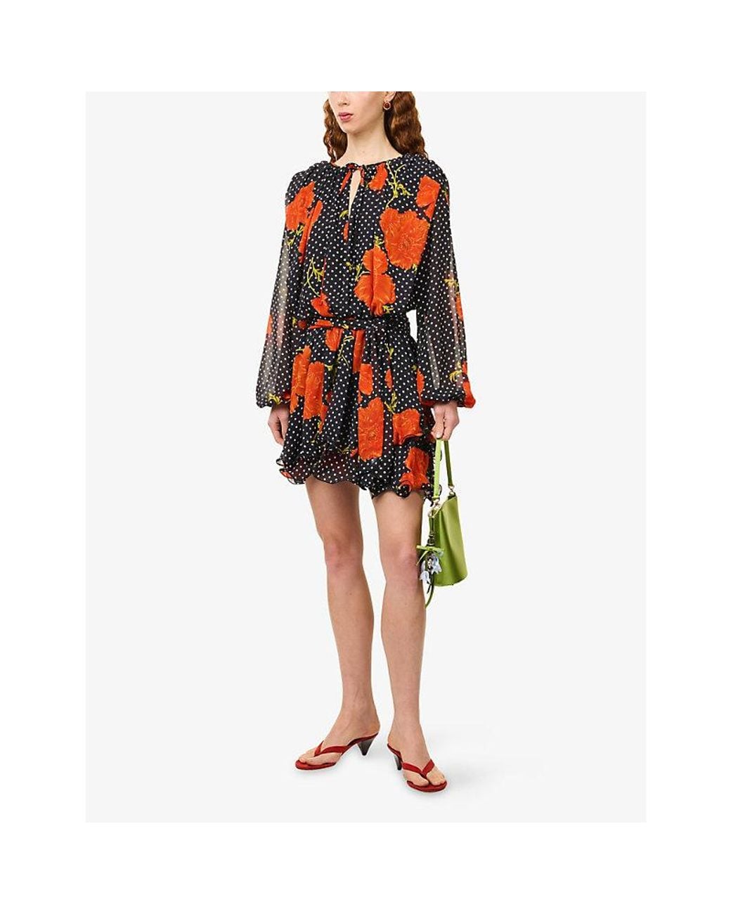 Never Fully Dressed Blue Ella Poppy-Print Woven Mini Dress