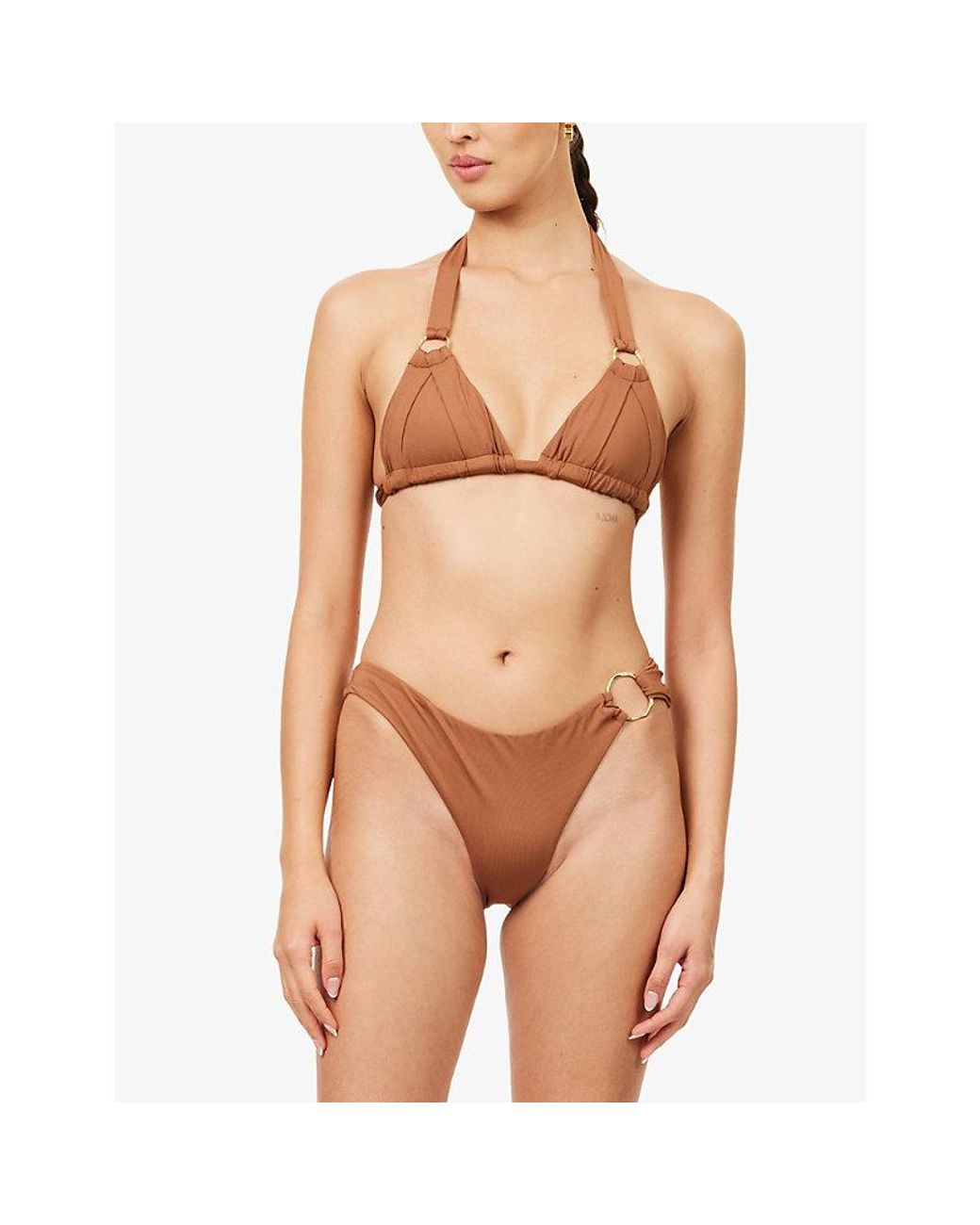 Cheap Monday Brown Bari Ring-Hardware Bikini Top