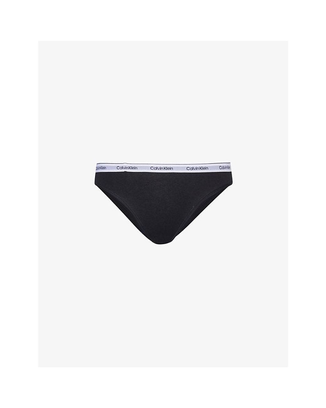 Calvin Klein Blue Modern Branded-Waistband Stretch-Cotton Briefs