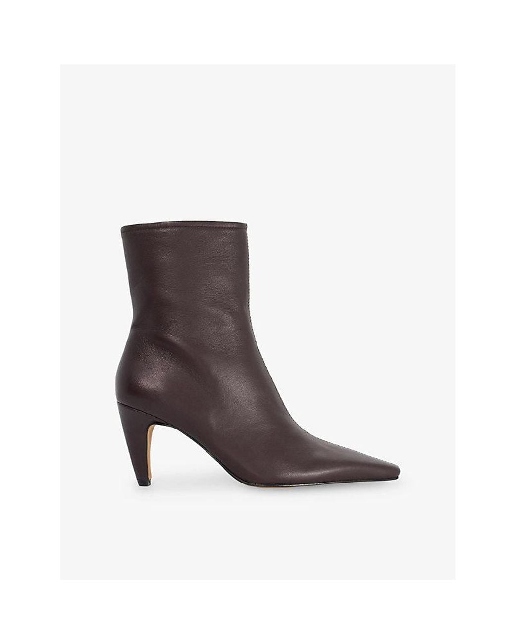 Dune Brown Overt Leather Ankle Boots