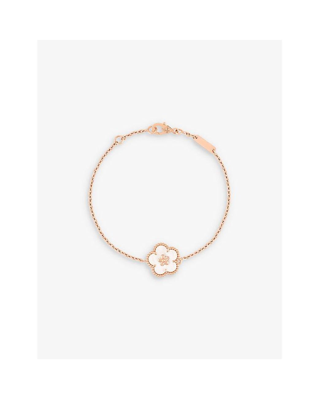 Van Cleef & Arpels Natural Lucky Spring Plum Blossom 18Ct And Mother-Of-Pearl Bracelet