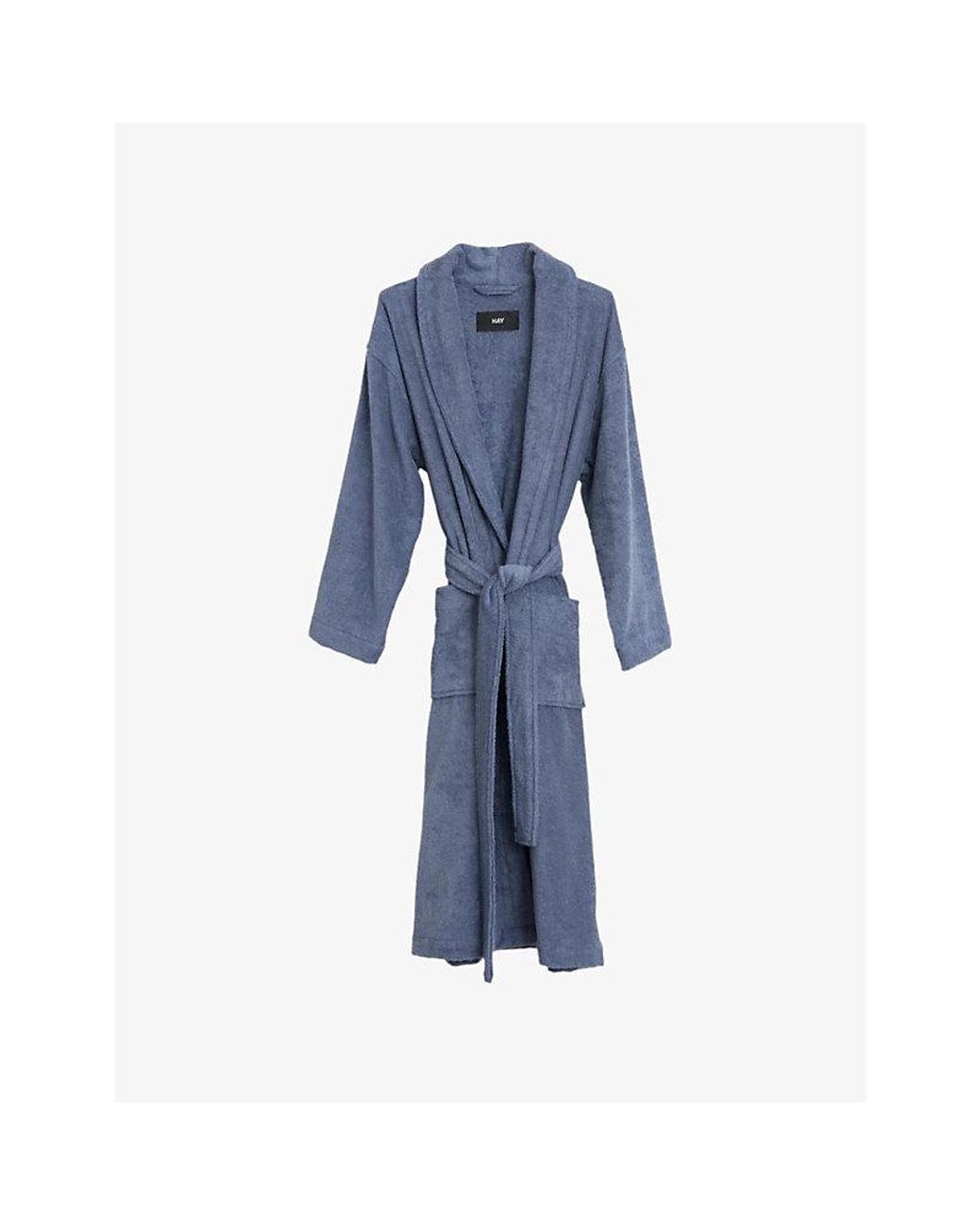 Hay Blue Mono Terry-Cotton Bathrobe