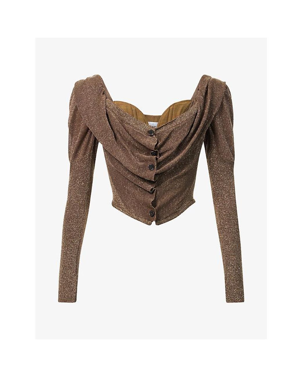 Vivienne Westwood Brown Bea Corset Woven Cardigan