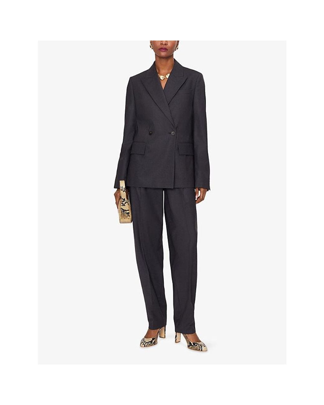 Joseph Black Dana Double-Breasted Stretch-Wool Jacket