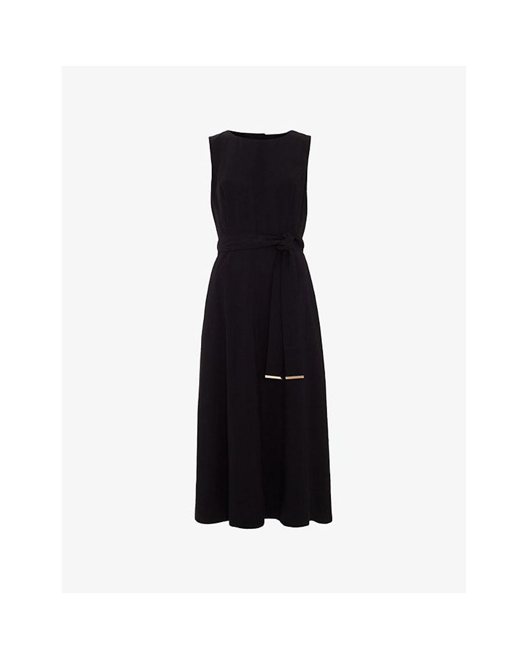 Phase Eight Black Marta Open-Back Woven Midi Dress