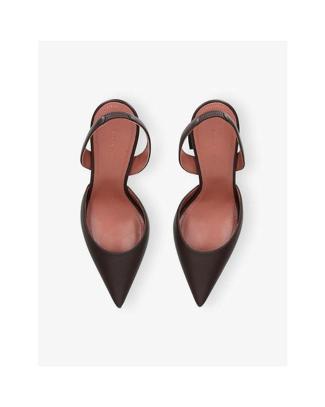AMINA MUADDI Brown Holli Slingback 95 Leather Courts