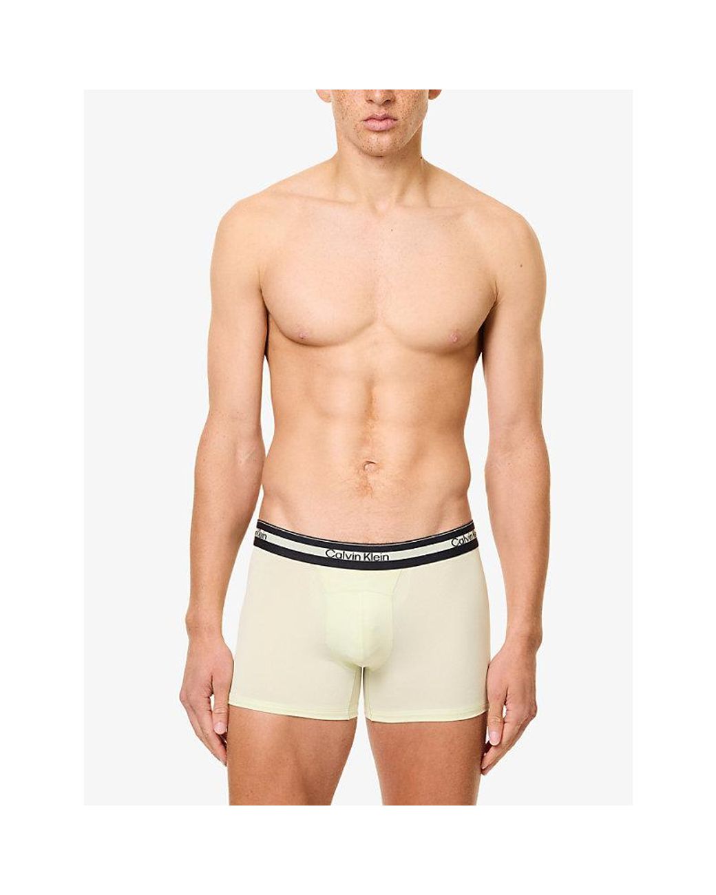 Calvin Klein White Flex Microfibre Stretch Mesh Pack Of Three Trunks for men