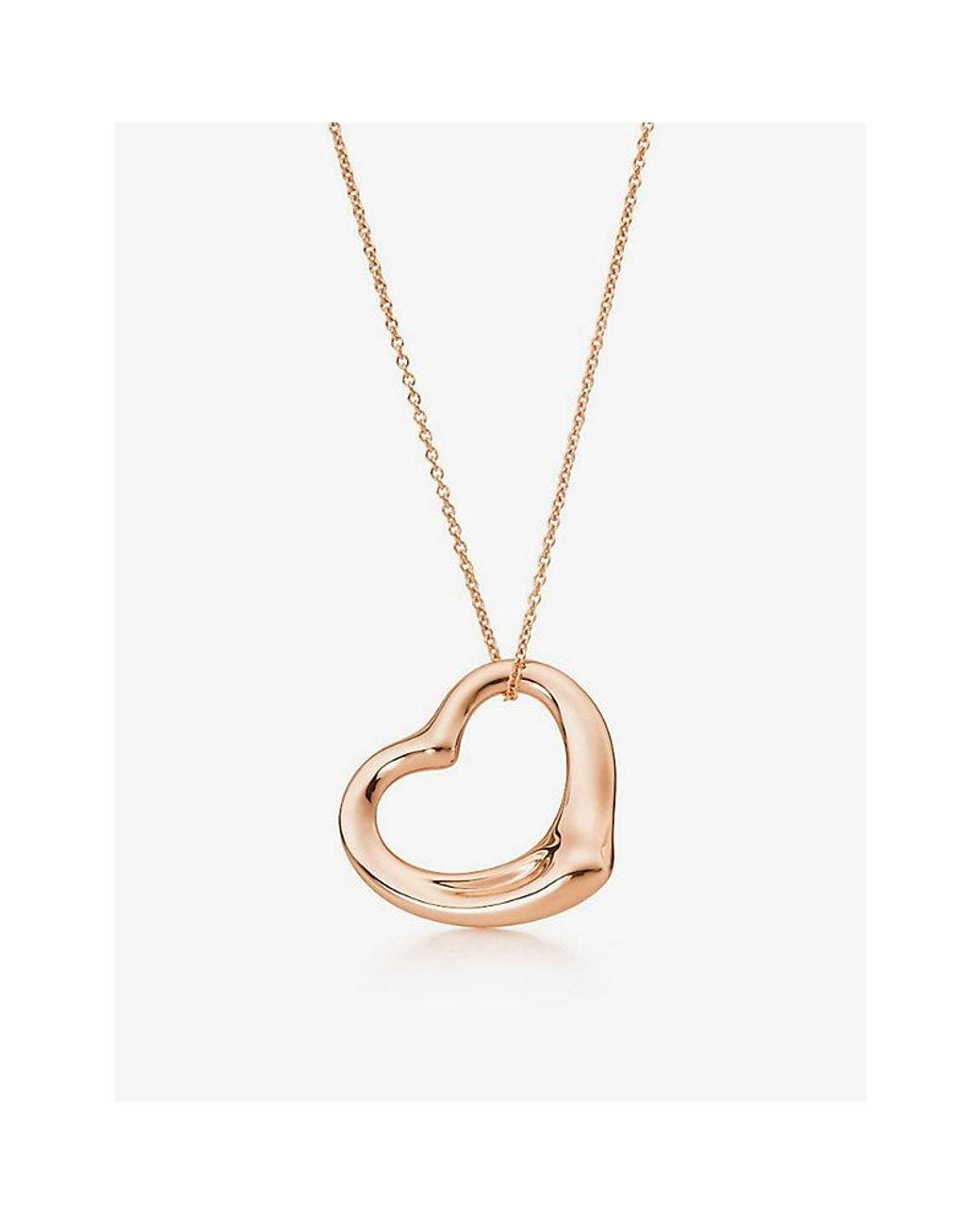 Tiffany & Co Metallic Open Heart 18Ct Rose- Pendant Necklace