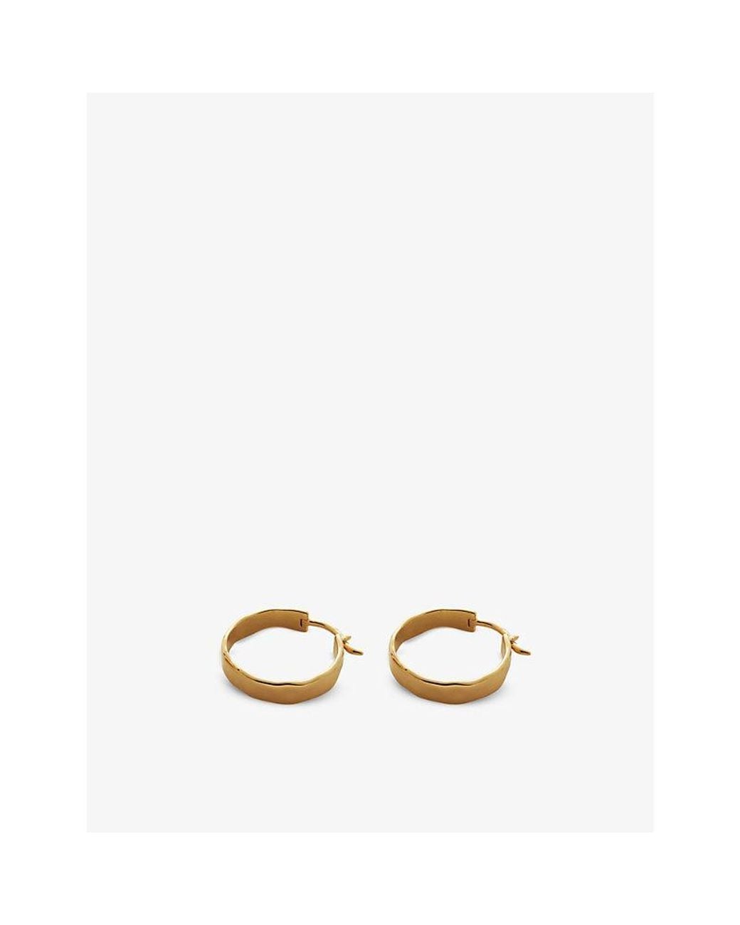 Monica Vinader Metallic Mv Siren Muse Wave 18Ct Vermeil Sterling Small Hoop Earrings