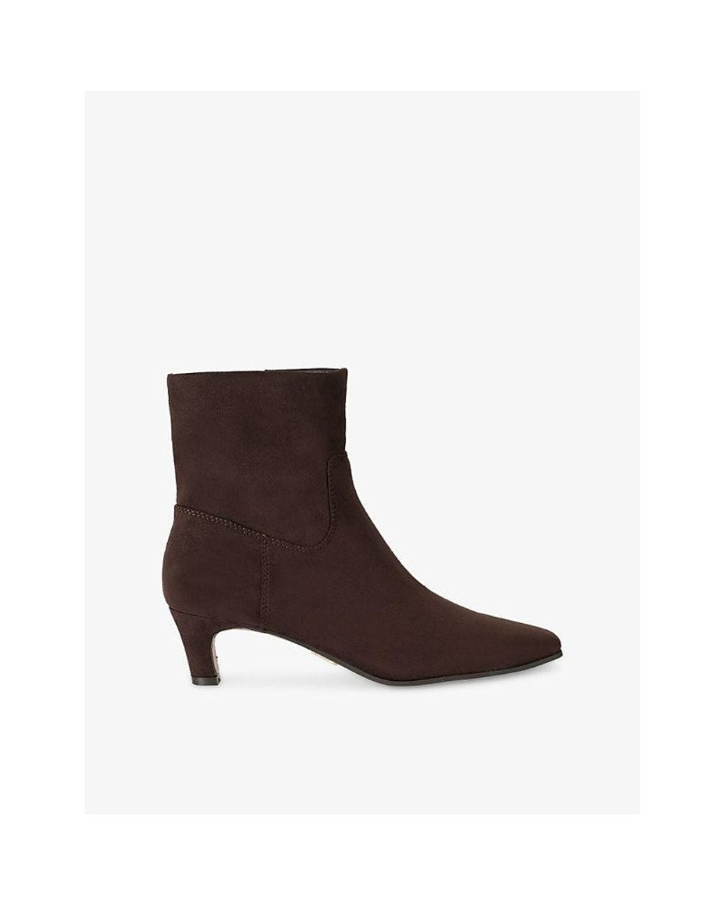 Steve Madden Brown Davis Faux-Suede Heeled Ankle Boots