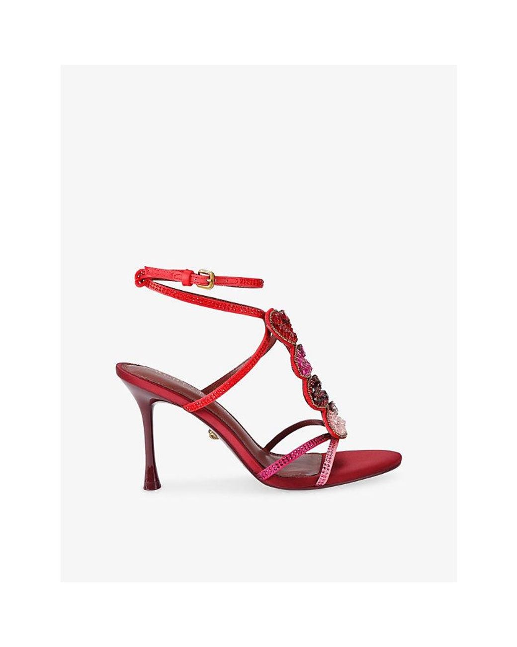 Kurt Geiger Red Kiss Satin Heeled Sandals