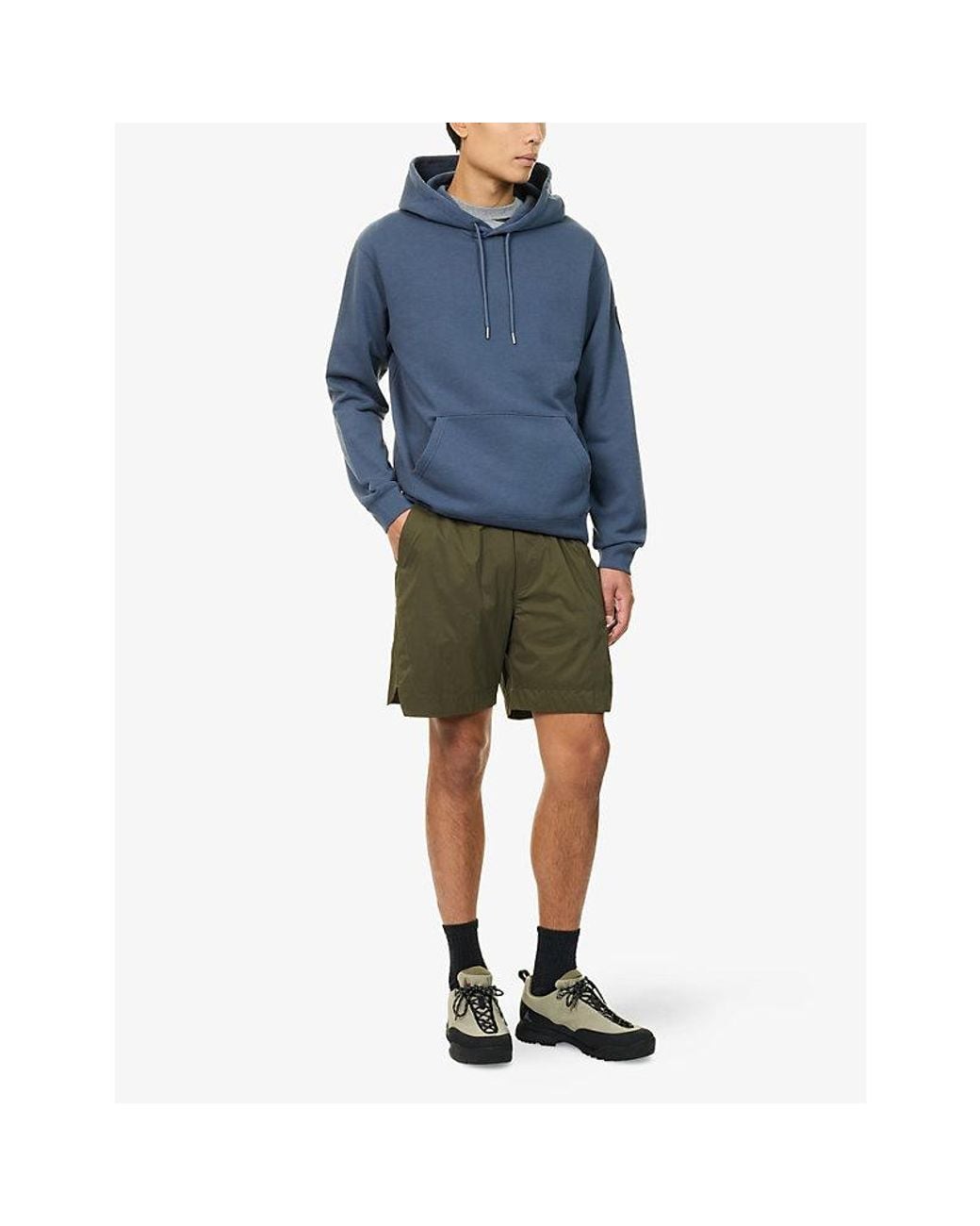 Canada Goose Blue Loon Logo-Badge Cotton Hoody for men