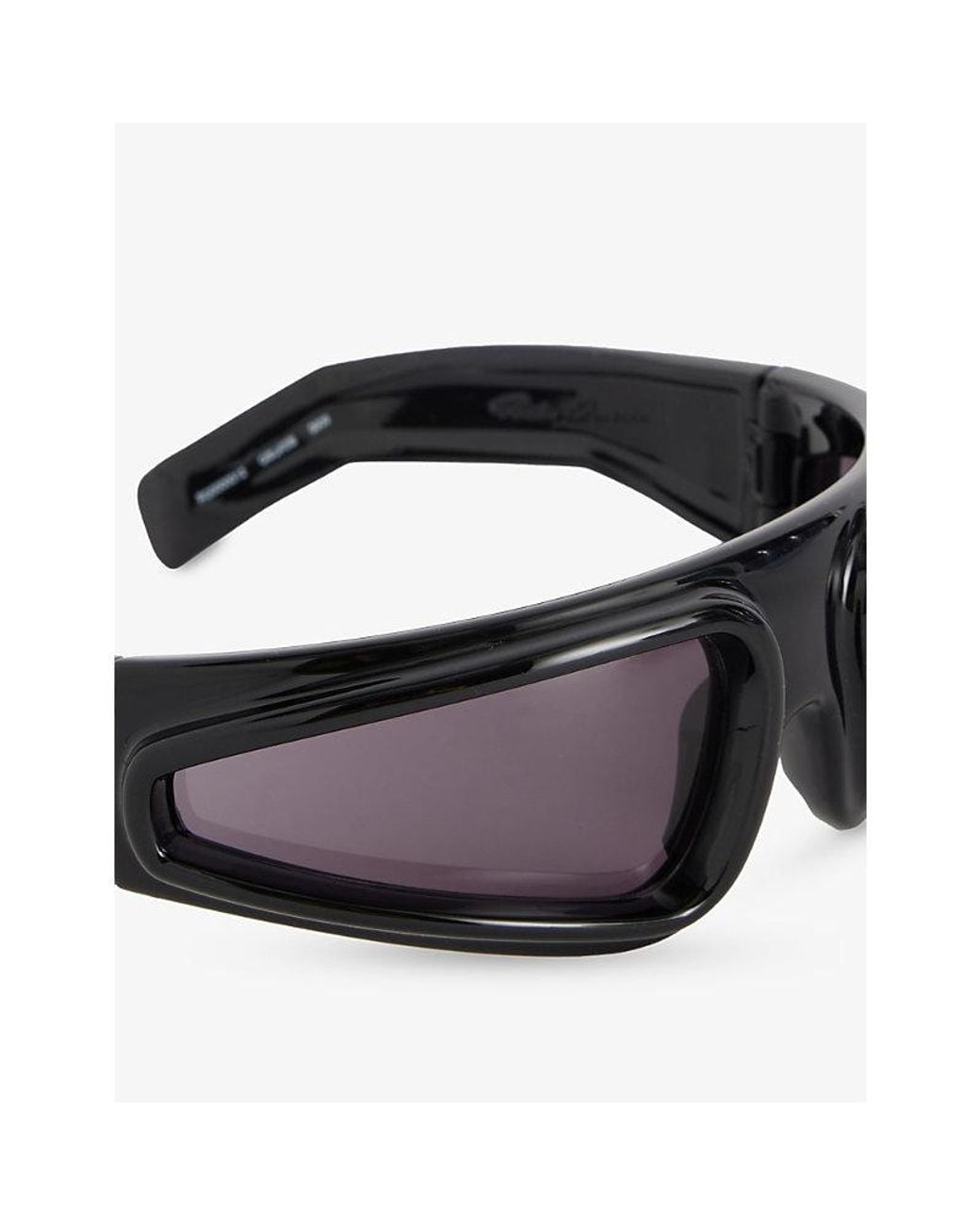 Rick Owens Black Shiny Ryder Wraparound-Frame Nylon Sunglasses for men