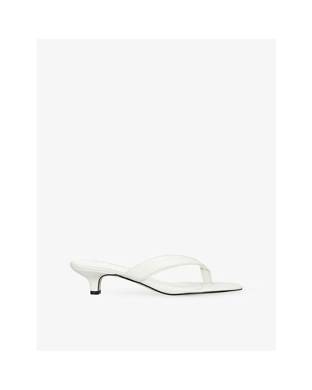 Steve Madden White Tracie Leather Heeled Sandals