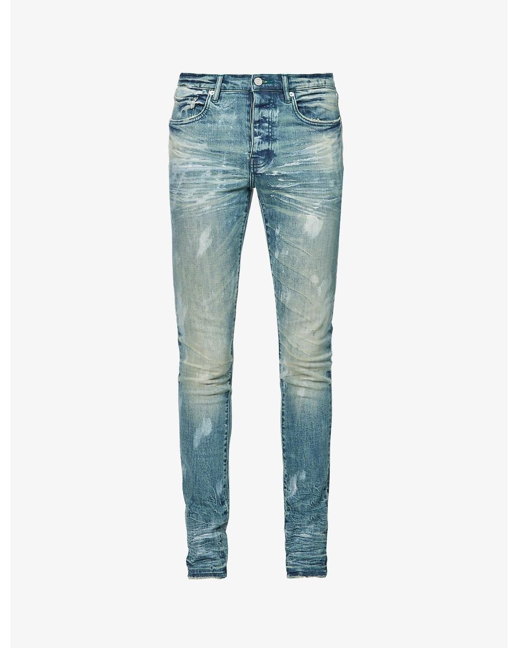 Purple Denim Hard Wax Midrise Slimfit Stretchdenim Jeans in Blue for