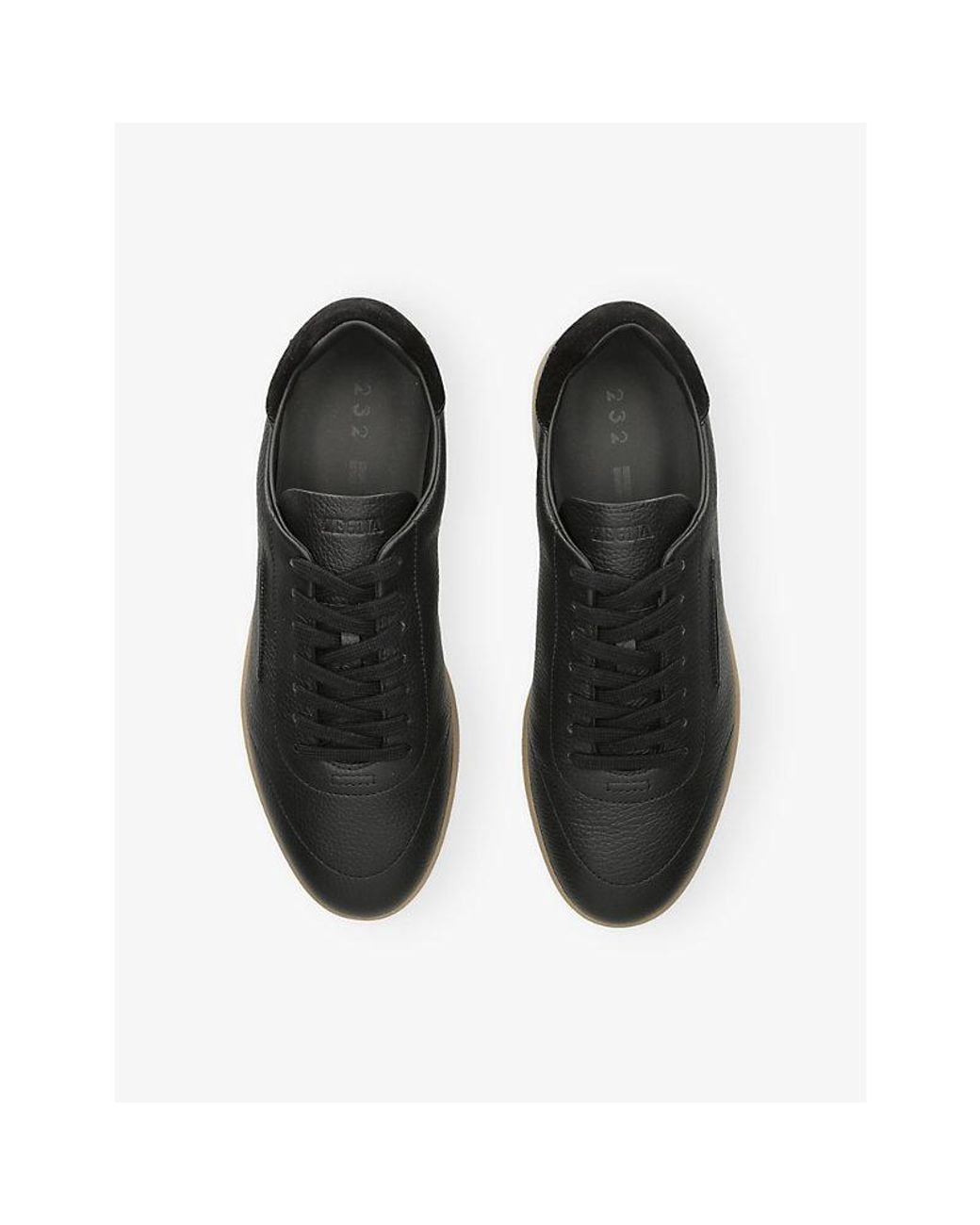 Zegna Black 232 Grained Leather Trainers for men