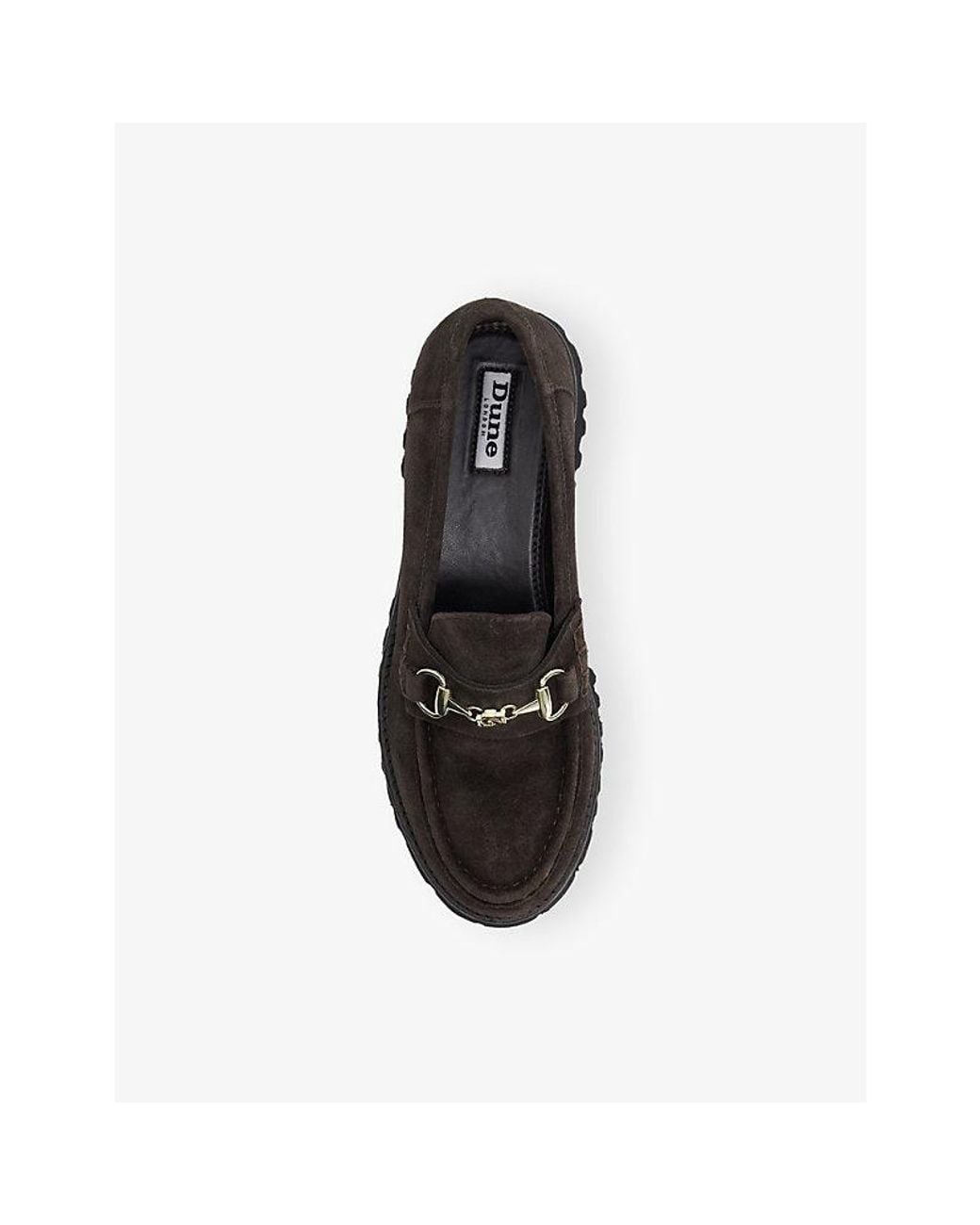 Dune Black Grissini Chunky Suede Loafers