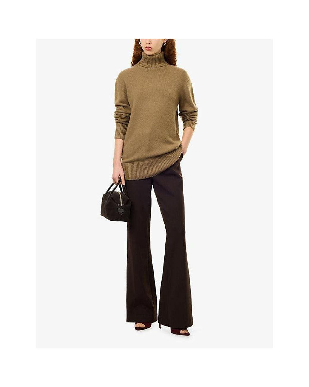 Jonathan Simkhai Brown Kenna Wide-Leg Stretch-Woven Trousers
