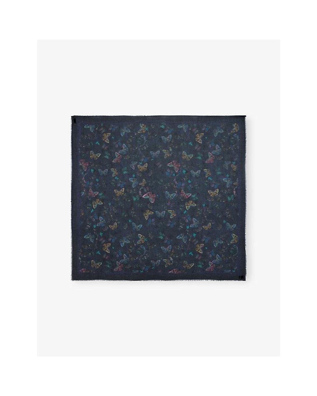 Zadig & Voltaire Blue Kerry Butterfly-Print Woven Scarf