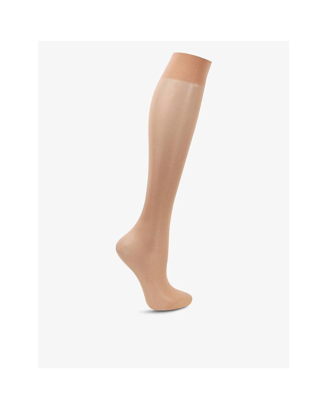 Wolford White Satin-Touch Pop-Socks