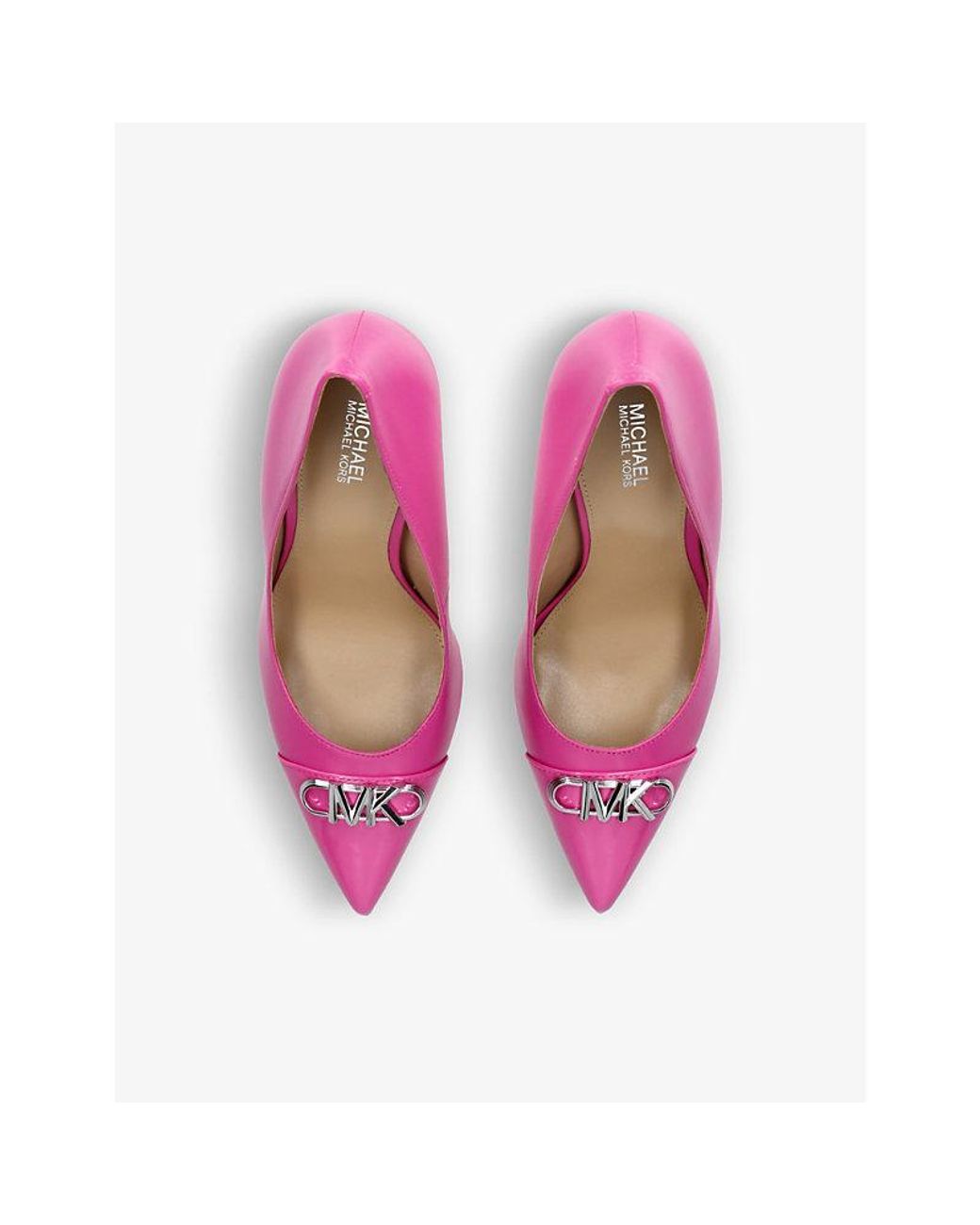 MICHAEL Michael Kors Parker Logo-embellished Leather Courts in Pink | Lyst