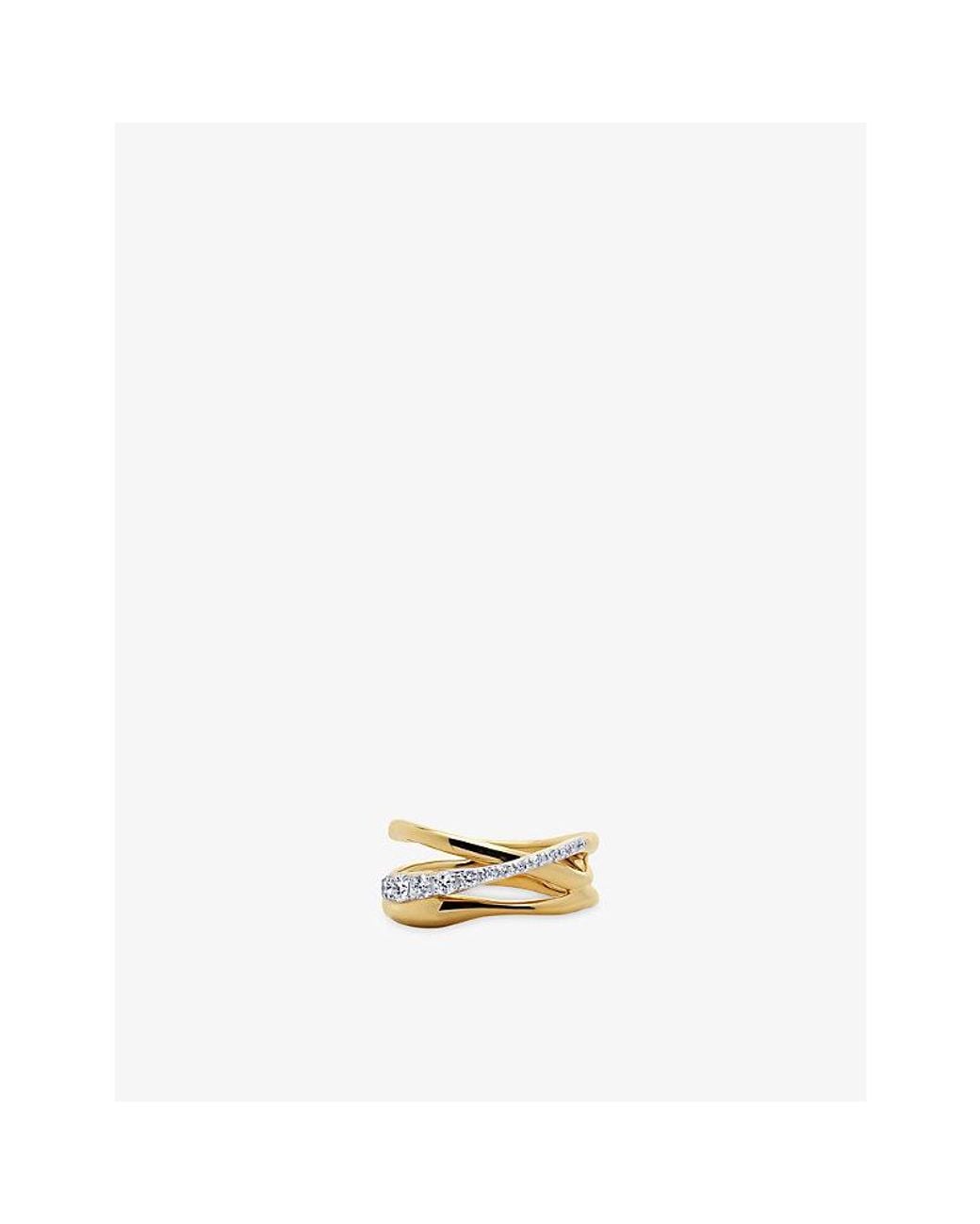 Monica Vinader Metallic Nura Pavé 18Ct Vermeil And Lab-Grown Diamond Ring