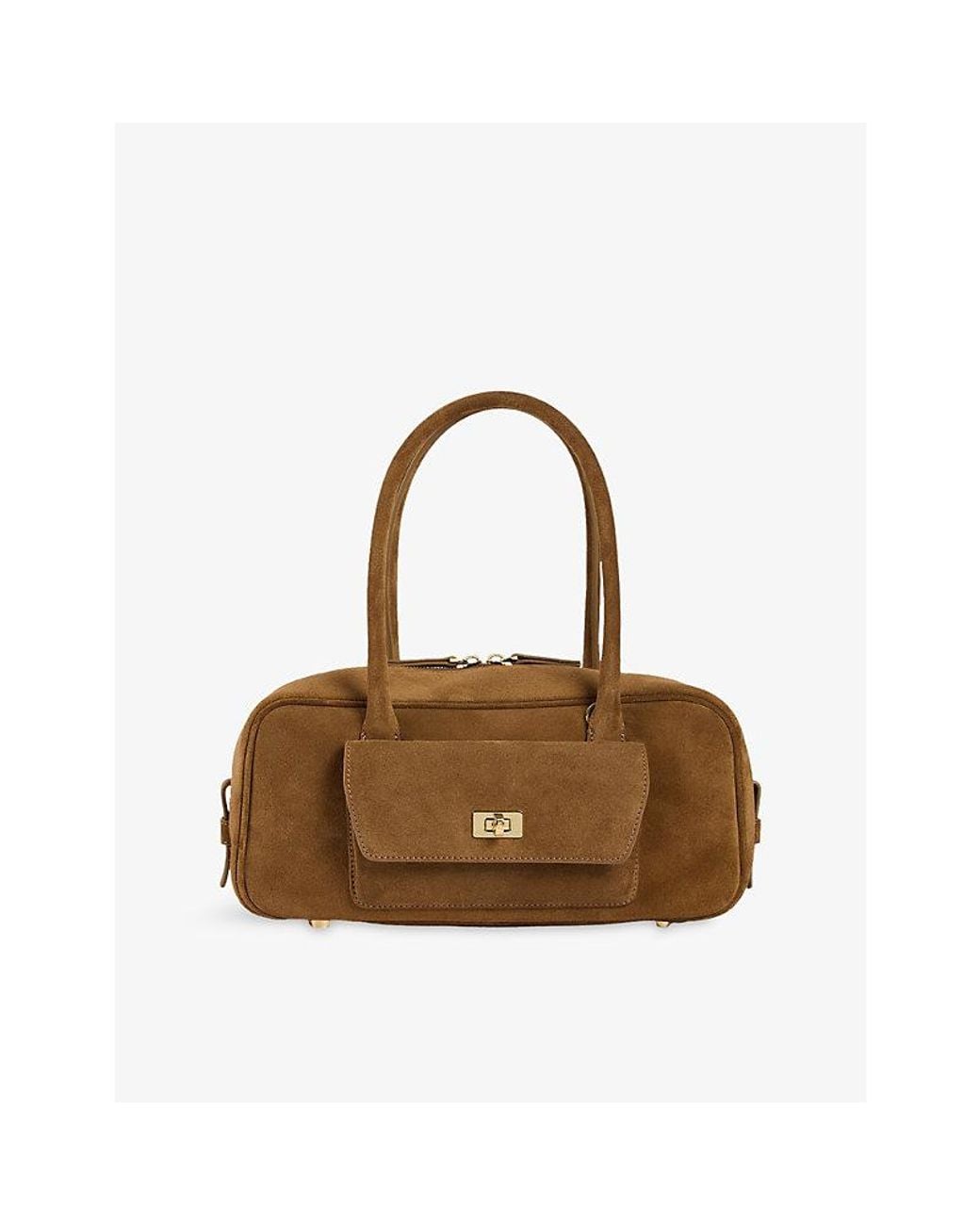 Sandro Brown Ezmehralda Suede Bowling Bag
