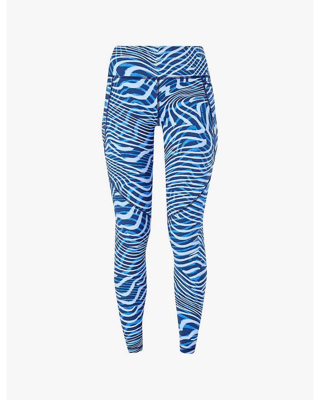 Sweaty Betty Blue Power 7 8 Workout Patterned Stretch jersey leggings
