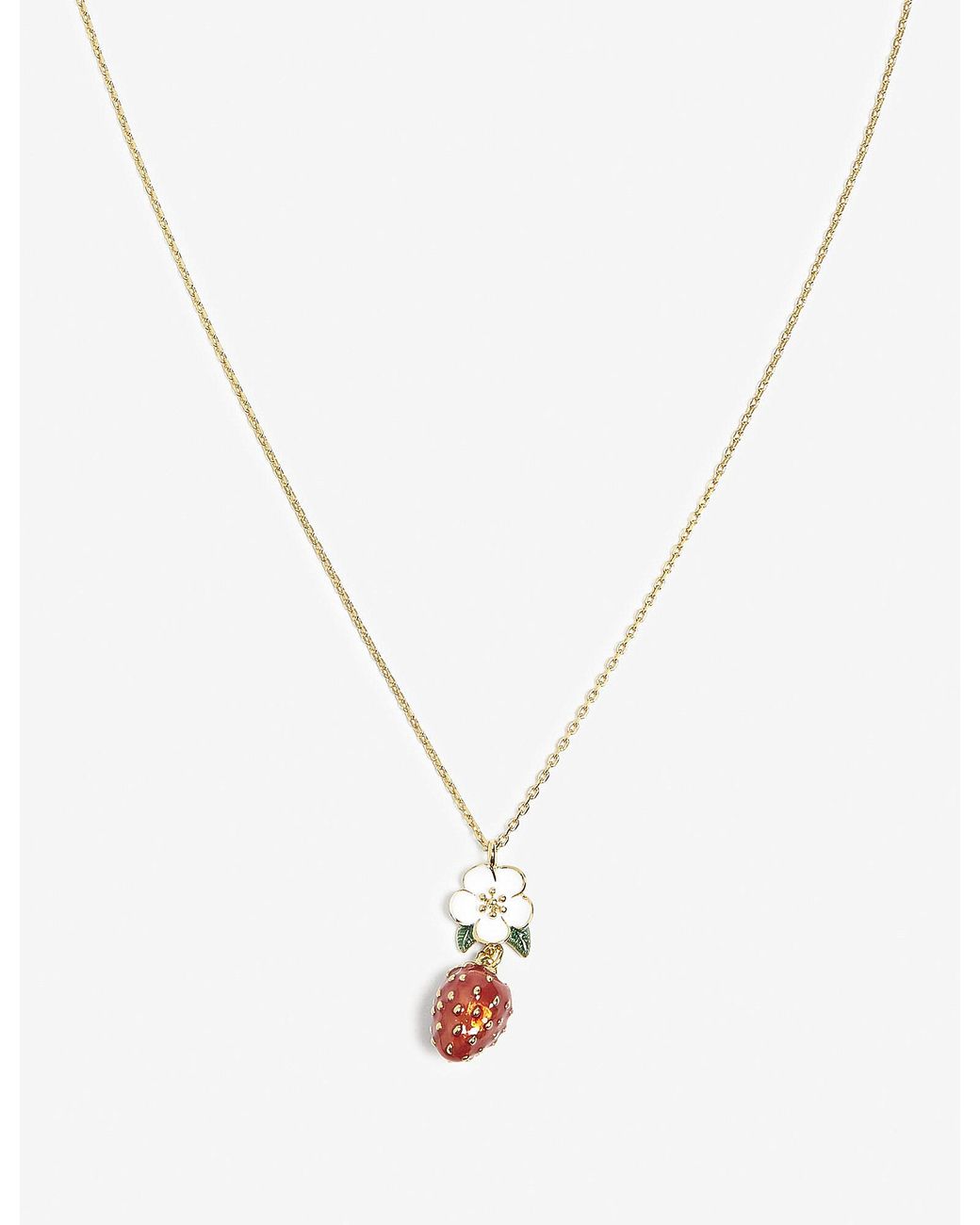 Kate Spade Picnic Perfect Strawberry Necklace in Metallic Lyst