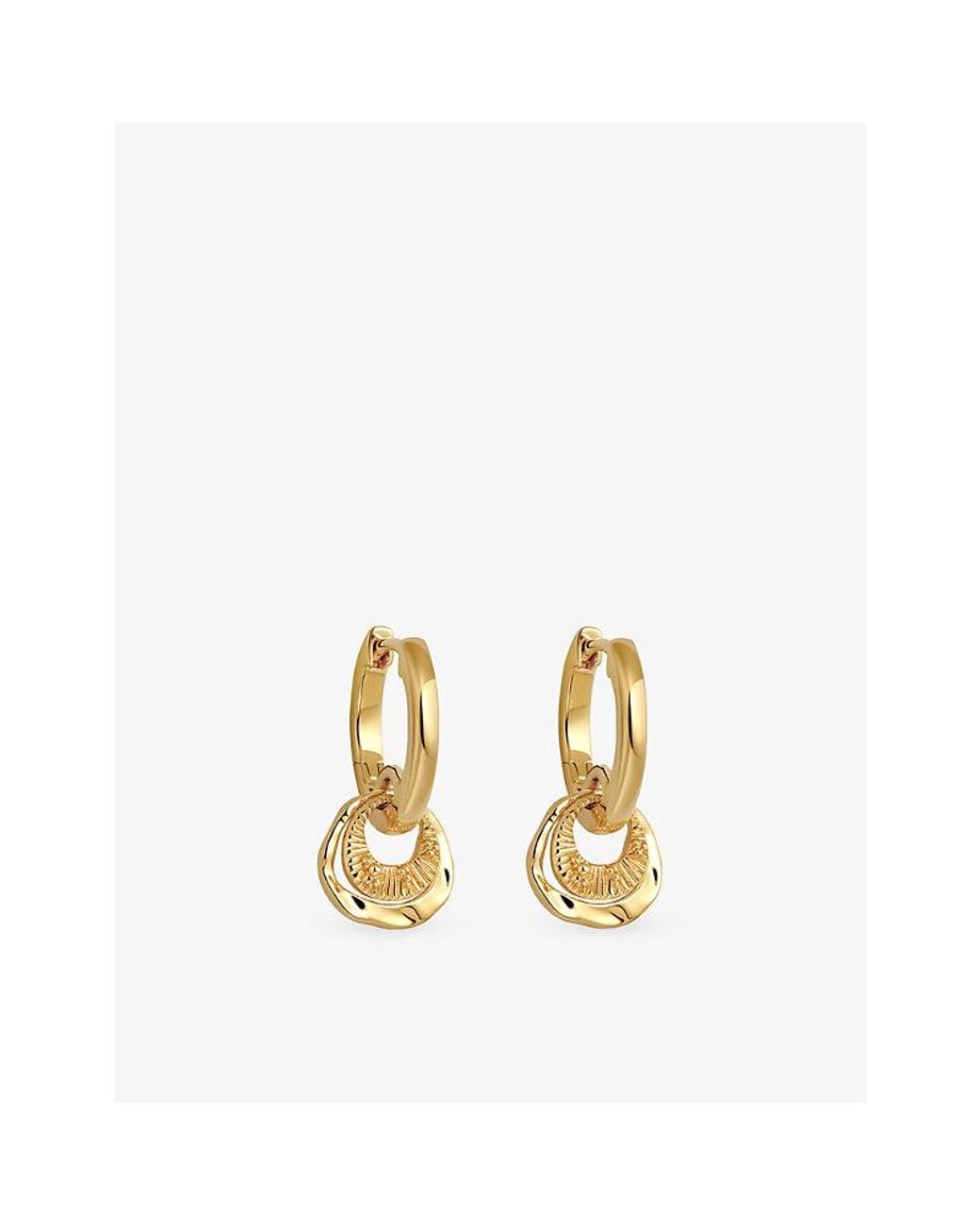 Astley Clarke Metallic Raye Charm 18Ct Drop Huggies
