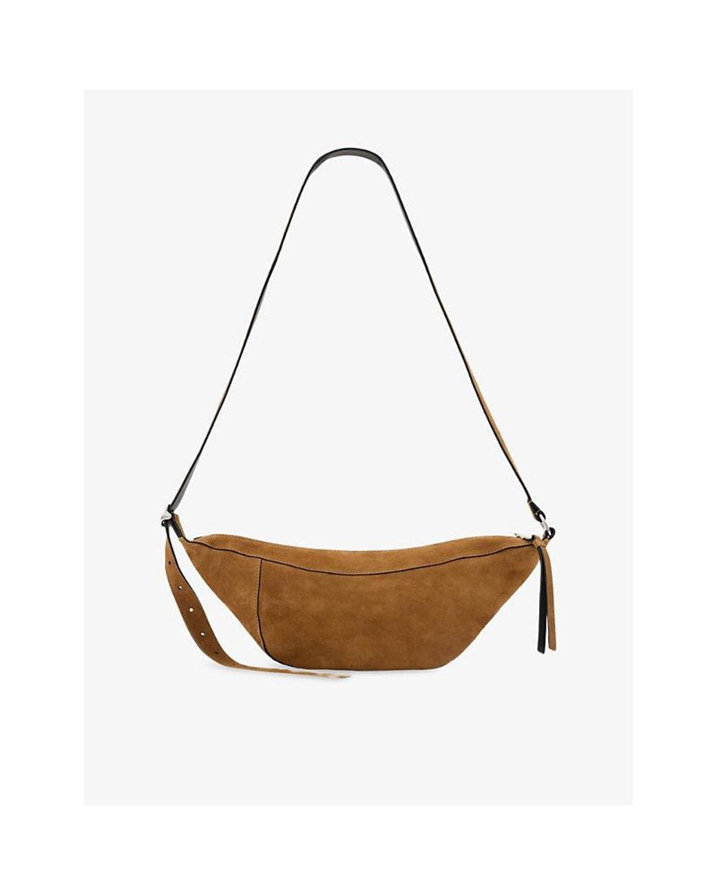 AllSaints White Esme Suede Crossbody Bag