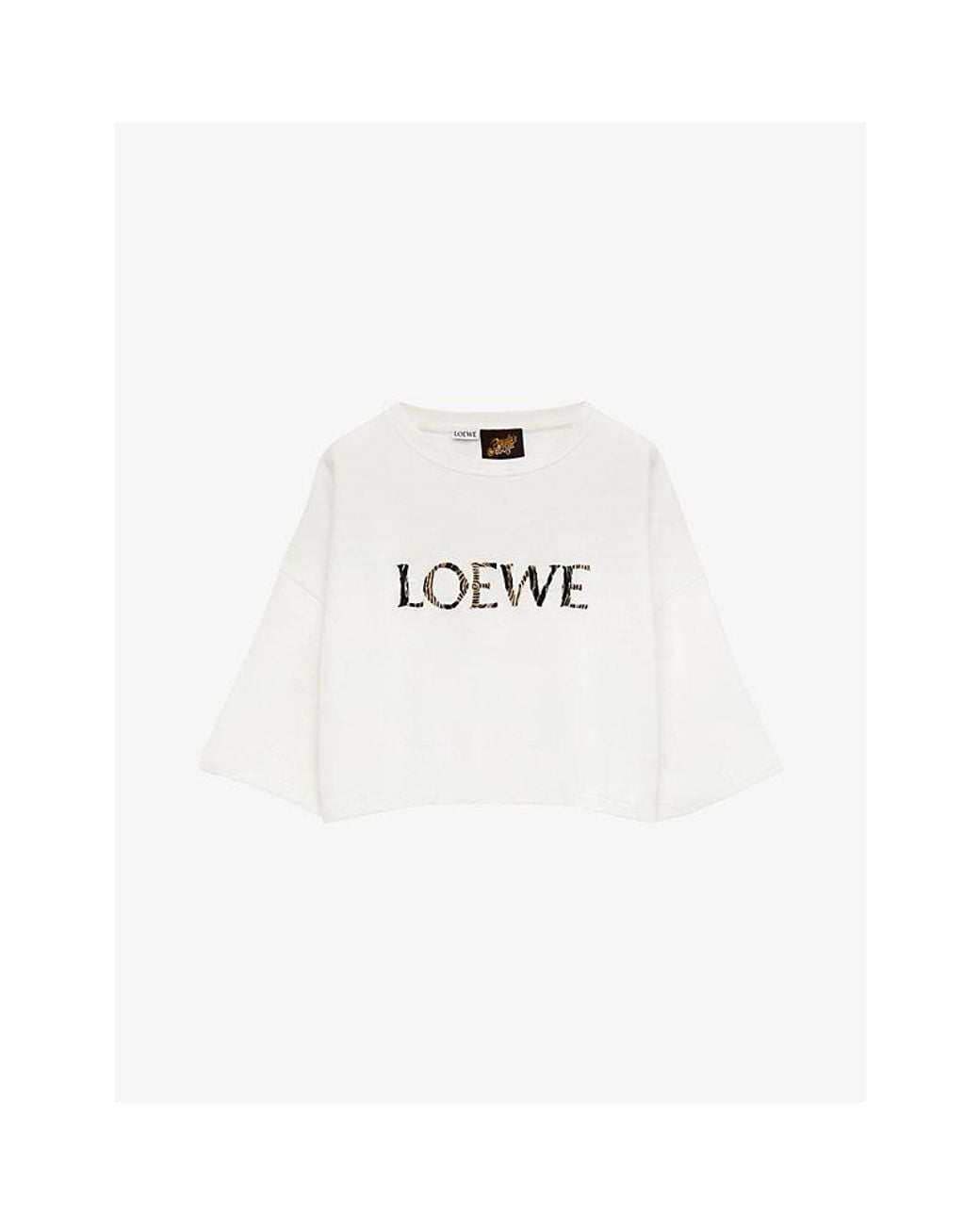 Loewe X Paula's Ibiza Cropped Relaxed-fit Cotton-blend-jersey T