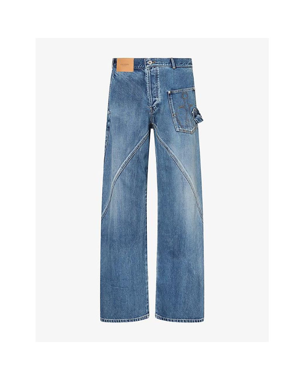 J.W. Anderson Blue Twisted Workwear Denim Jeans for men