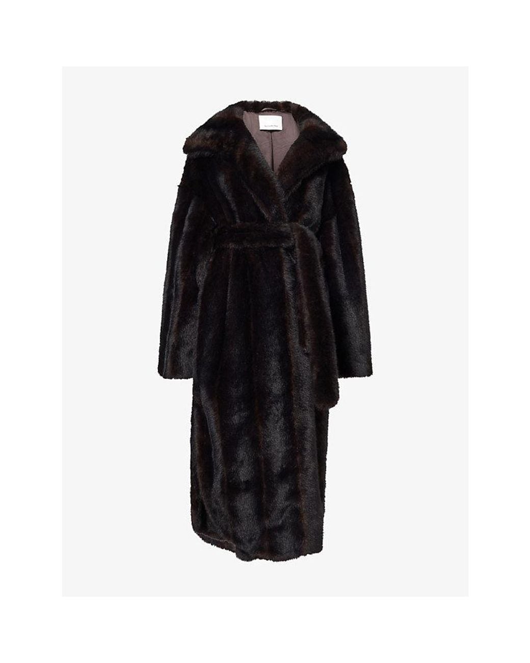 Frankie Shop Black Ravello Faux-Fur Coat