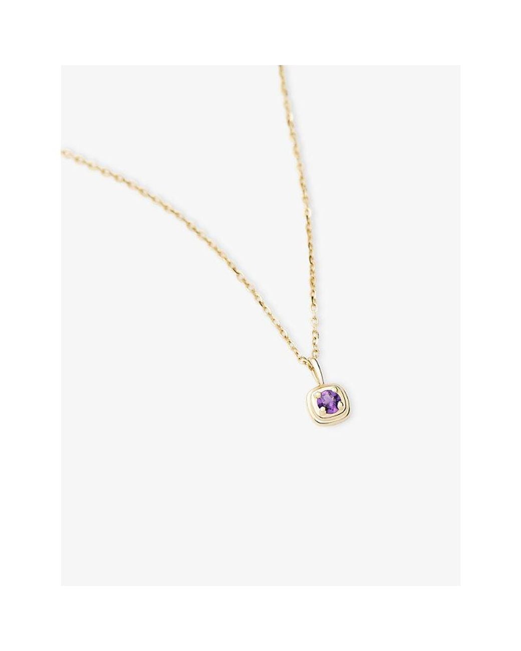Missoma White Fine February Birthstone 18Ct And Amethyst Pendant Necklace