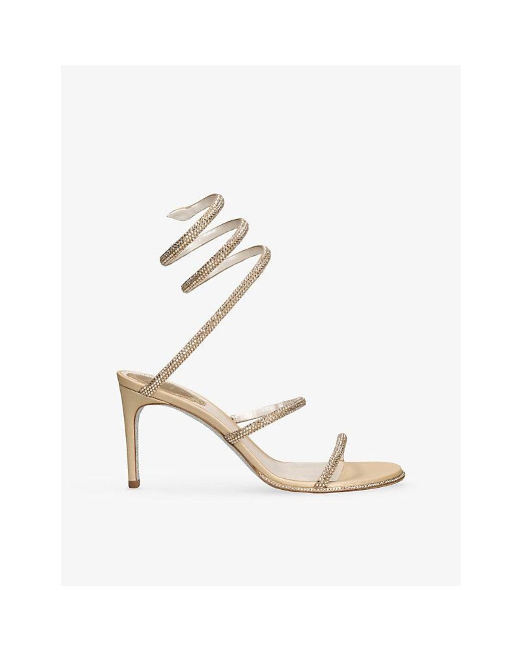 Rene Caovilla Metallic Cleo 80 Leather Heeled Sandals