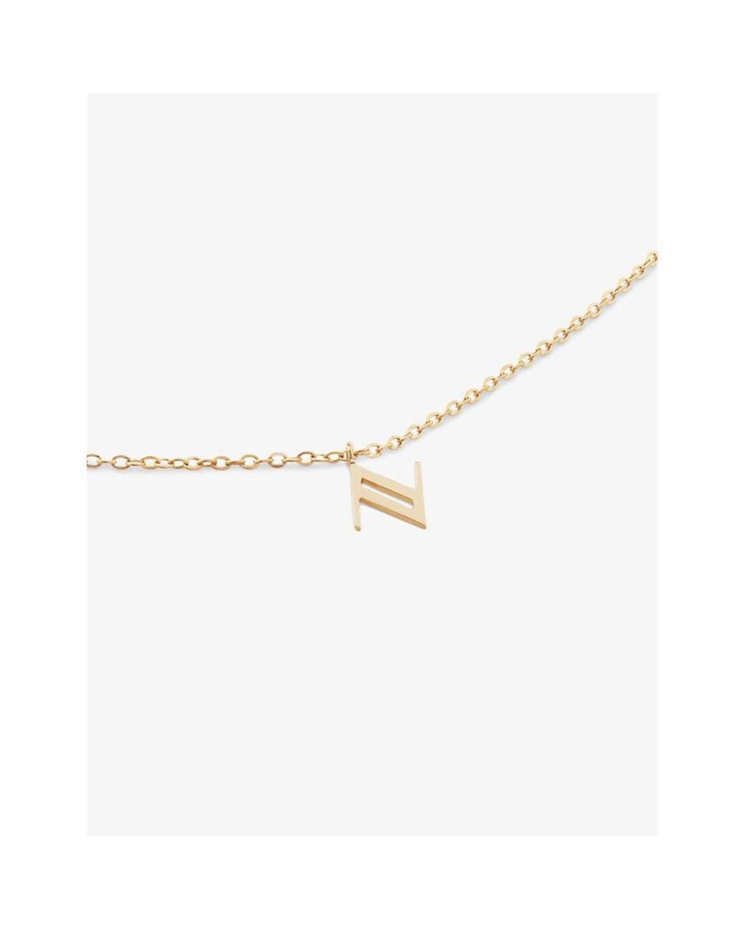 Monica Vinader White Small Letter N 14Ct- Pendant Necklace