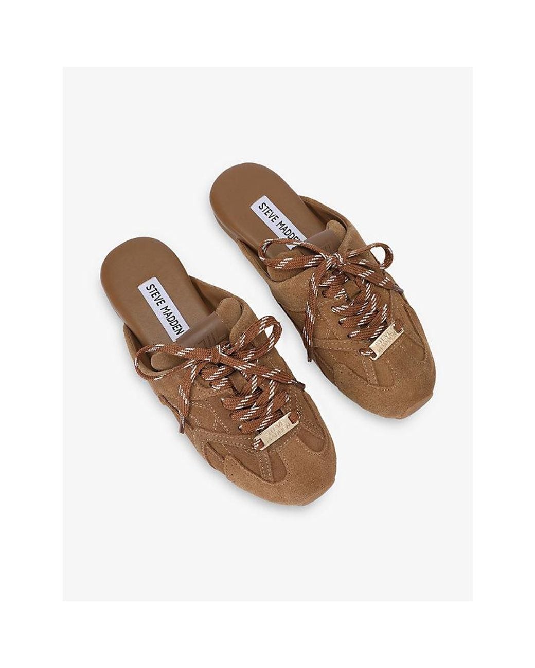 Steve Madden Brown Asiel Suede Backless Trainers